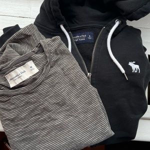 Men’s Abercrombie & Fitch full zip hoodie and t-shirt